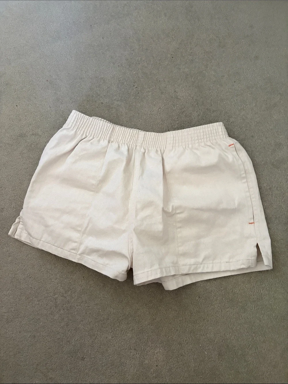 Men's Cream Cotton Casual Shorts by RICK MAJORS. Medium. Made in the USA